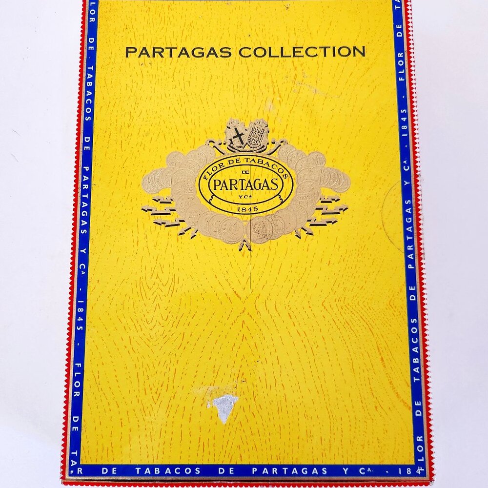 Vintage Partagas Collection Cardboard Cigar Box w/one Glass Tube *AS IS*